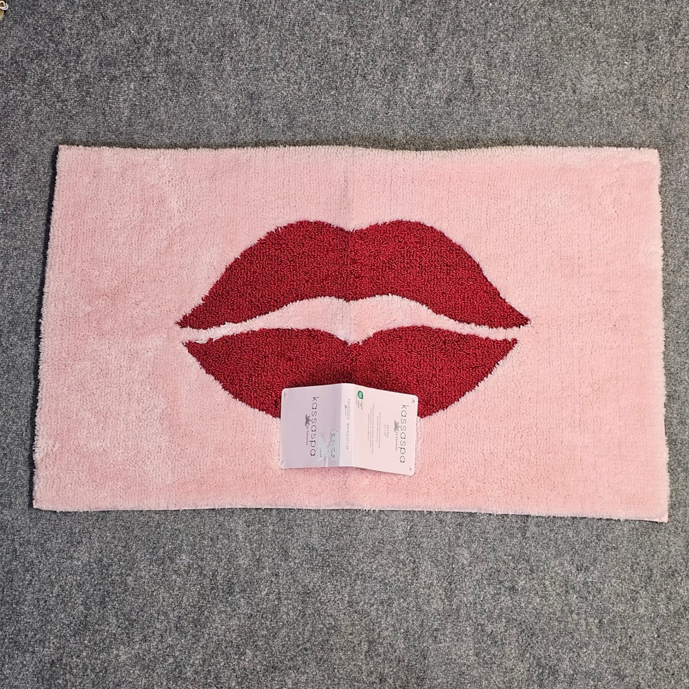 Kassaspa by Kassatex Lips Bath Rug Pink Red 21 x 34 OEKO-TEX New